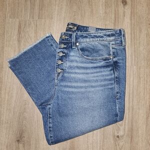 Torrid Button-fly Cropped Blue Jeans